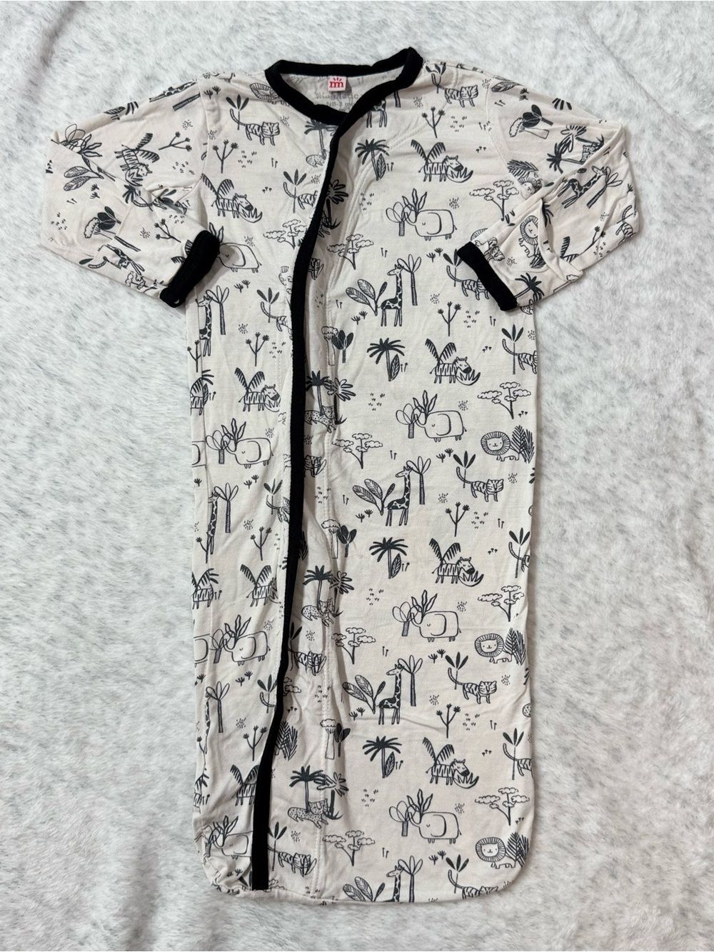 Magnetic Me Black White Safari Animals Gown Newborn 3M Baby Modal Neutral
